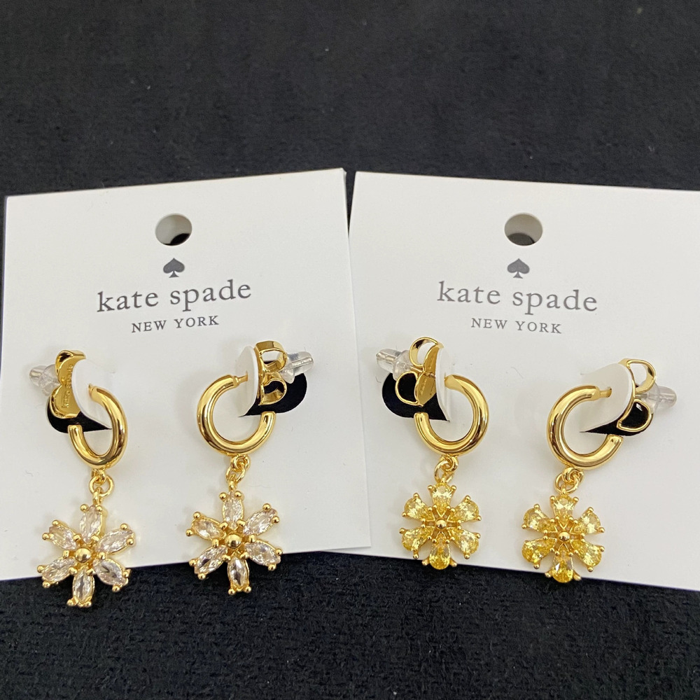 Kate SPADE Floral Zircon Dangle Earrings